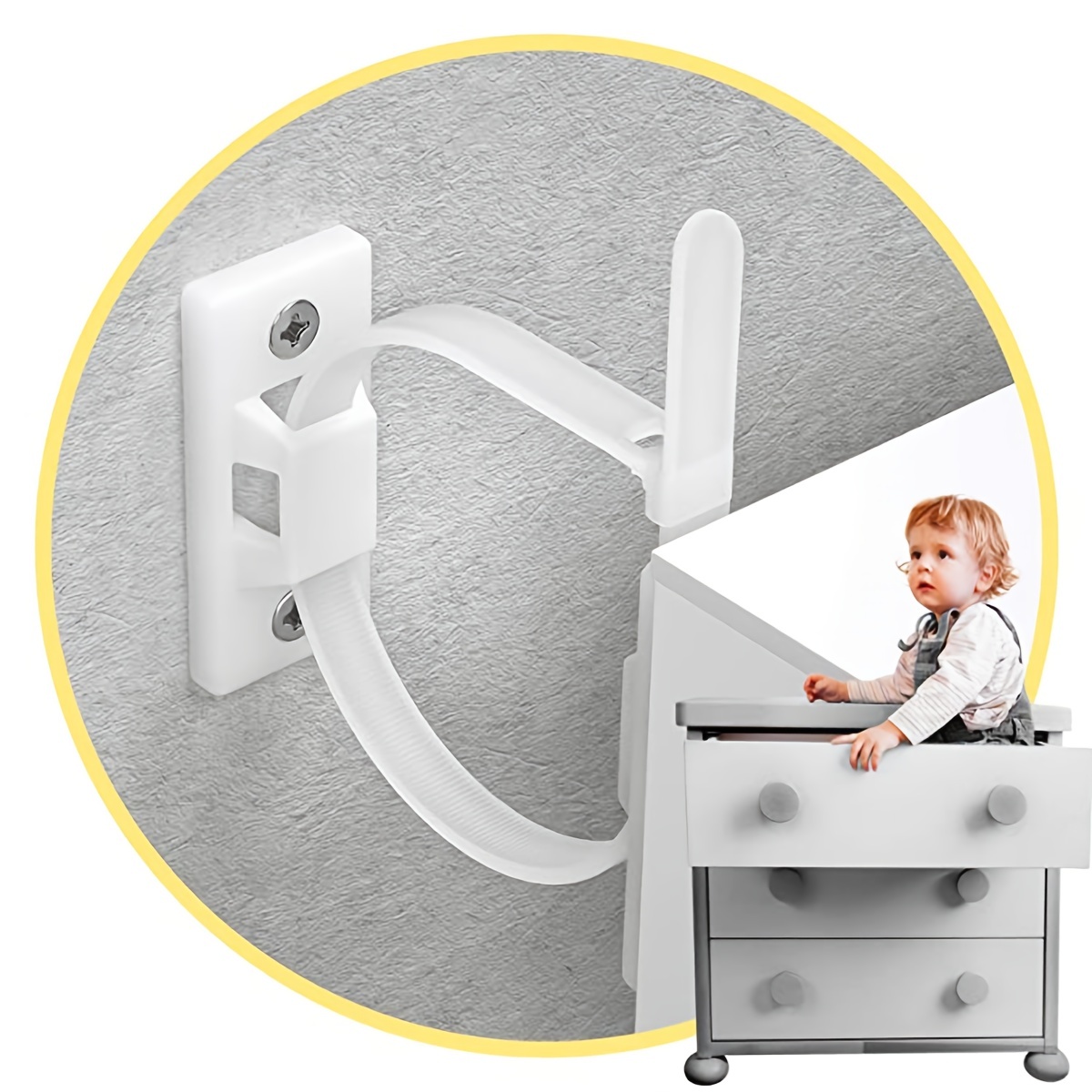 Earthquake Anchor Strap - Furniture Anchors Upgraded Furniture Straps for