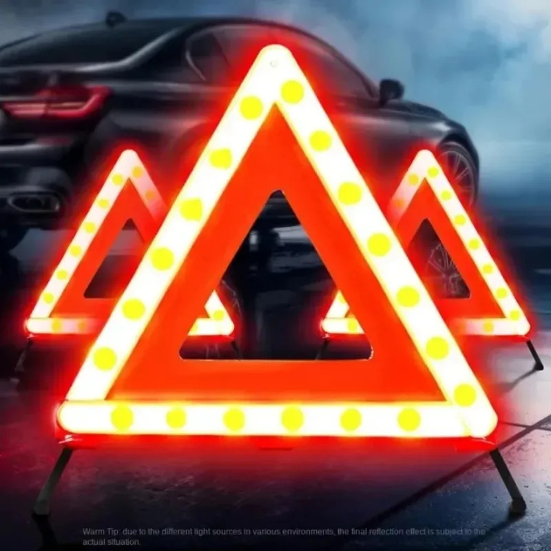 Emergency Exit Sign - Car Triangle Red Reflective Tripod Foldable