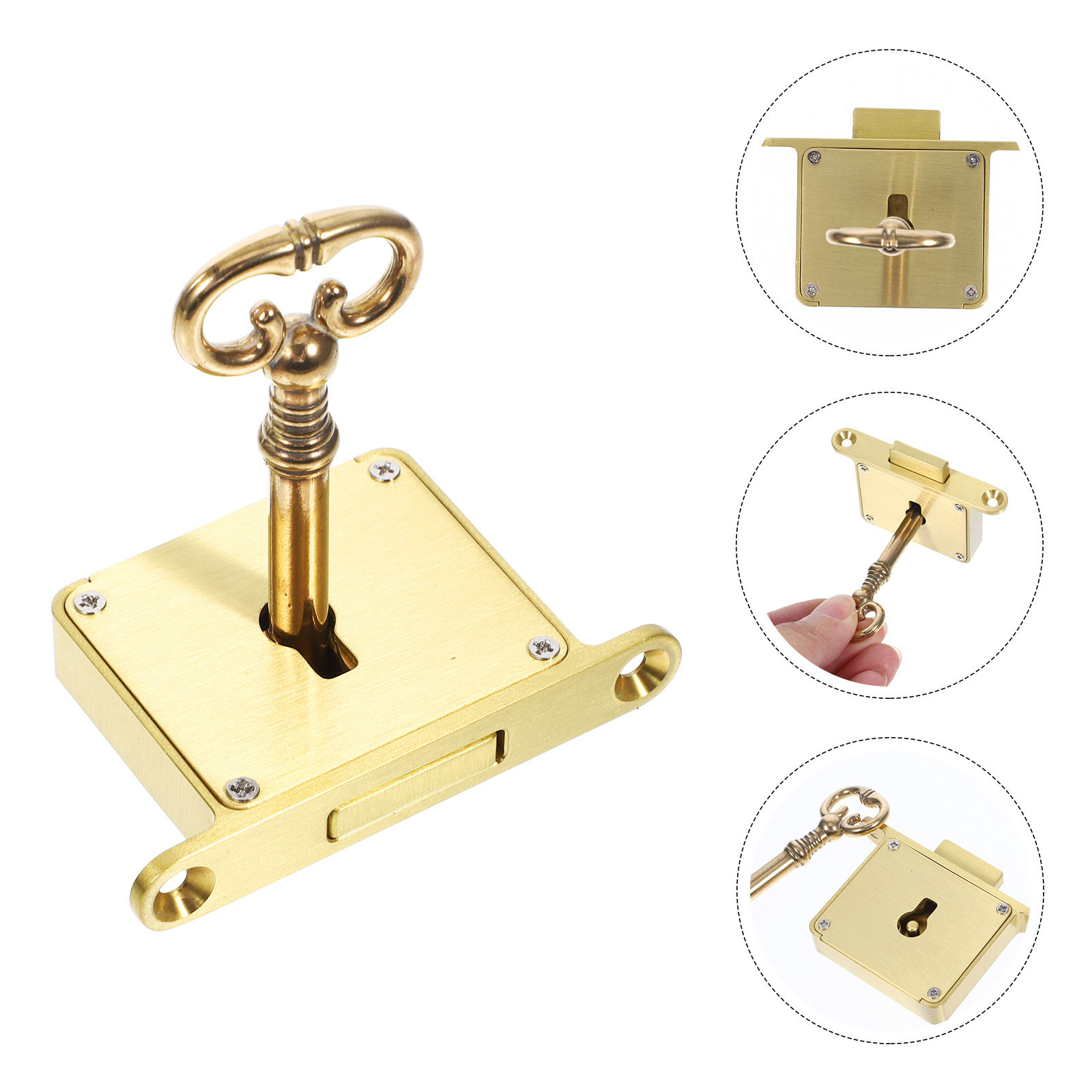 Lockbox Key Secure - 1Set Heavy Duty Brass Cabinet Lock
