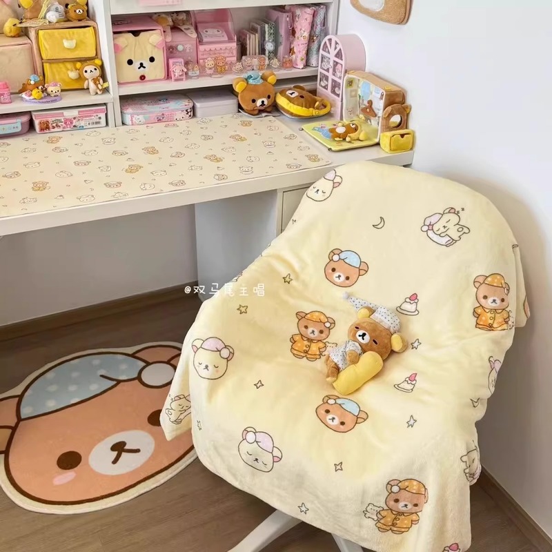 Fire Blanket Kitchen - Cartoon Rilakkuma Flannel Throw Blanket Lazy