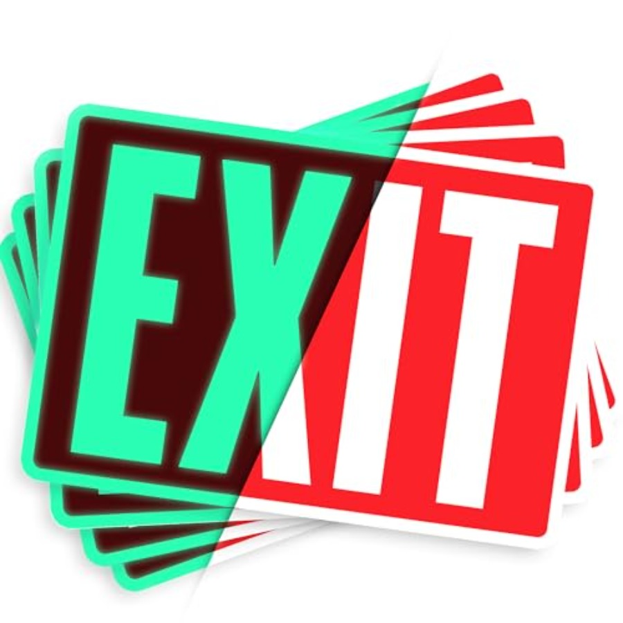 Emergency Exit Sign - Exit Sign Stickers, Glow in the