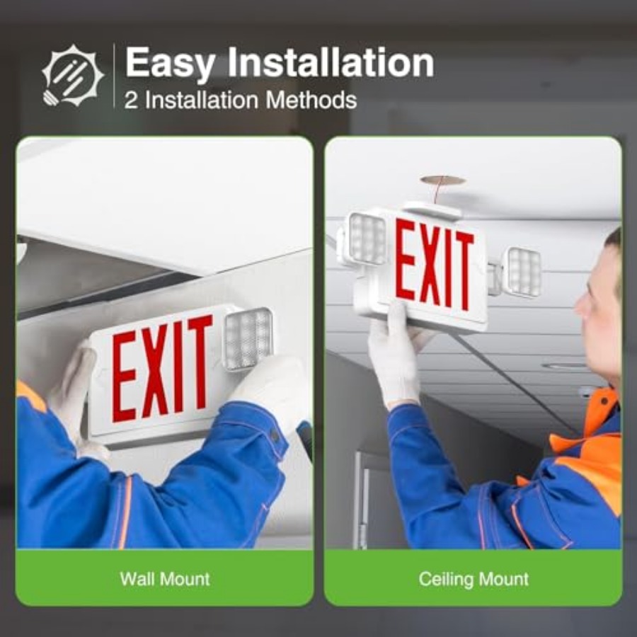 LED Exit Sign with Emergency L - Emergency Exit Sign recension och pris