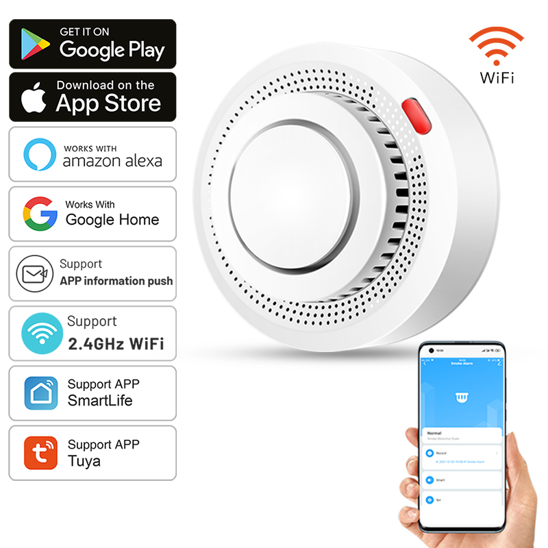 Tuya Smart WiFi Smoke Sensor F - Smoke Detector Interconnected recension och pris