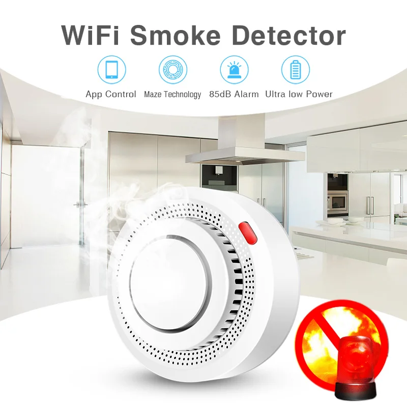 Tuya Smart WiFi Smoke Sensor F - Smoke Detector Interconnected recension och pris