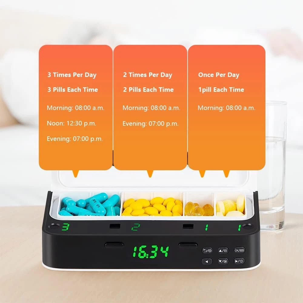 Pill Dispenser with Alarm Dail - Medicine Cabinet Lock recension och pris