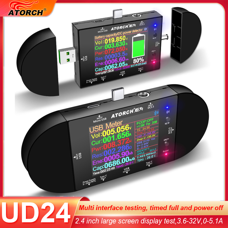 UD24 2.4'inch USB Tester DC5.5 - Co Detector Plug recension och pris