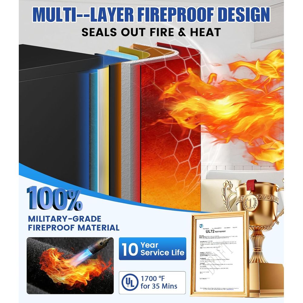 Large Biometric Safe with 35 M - Fire Safe Document recension och pris