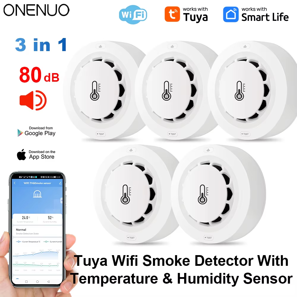 Tuya Wifi BT Two Connection Sm - Smoke Detector Interconnected recension och pris