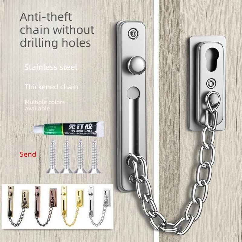 No Drill Stainless Steel Secur - Security Chain Door recension och pris