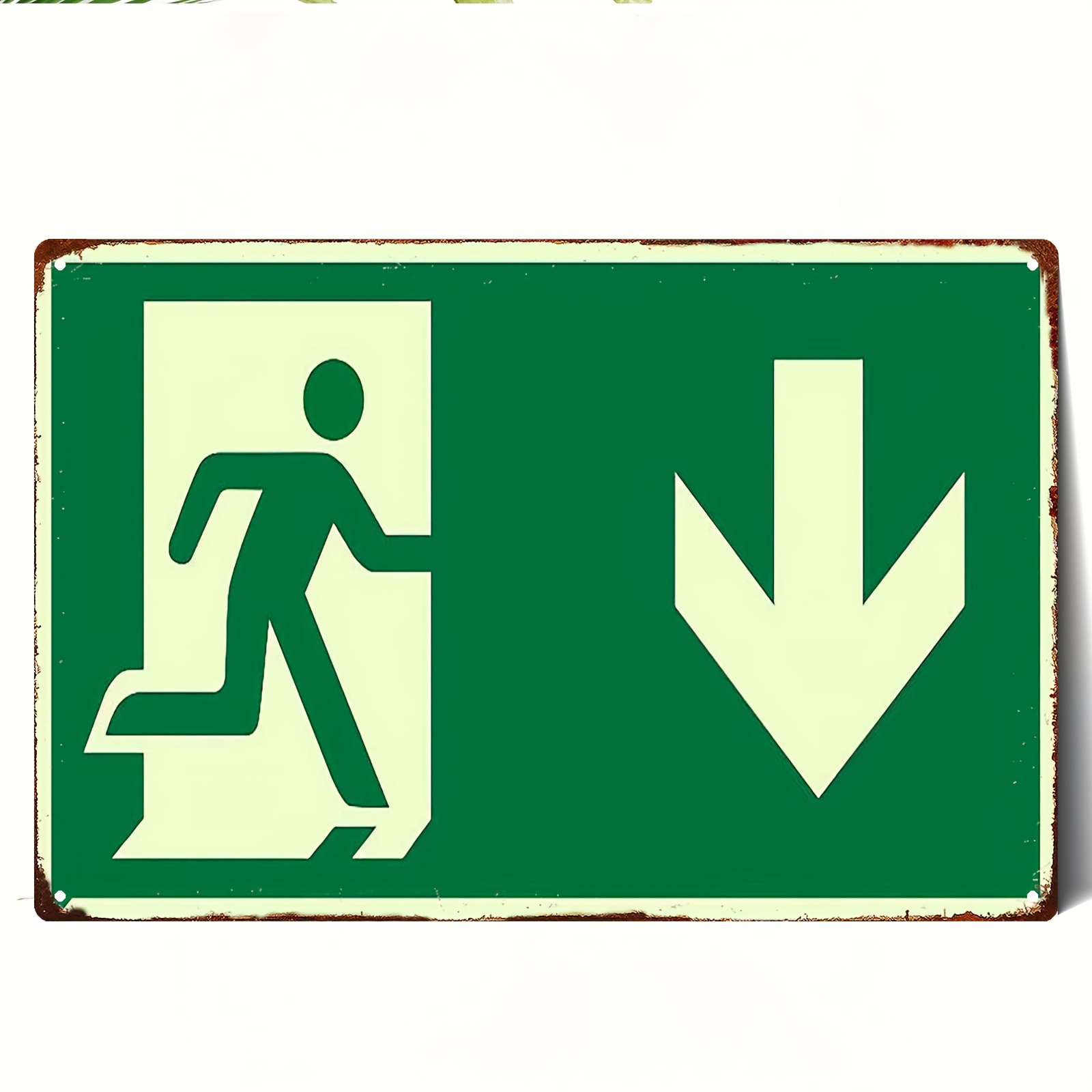 2D Vintage Metal Iron Sign | P - Emergency Exit Sign recension och pris