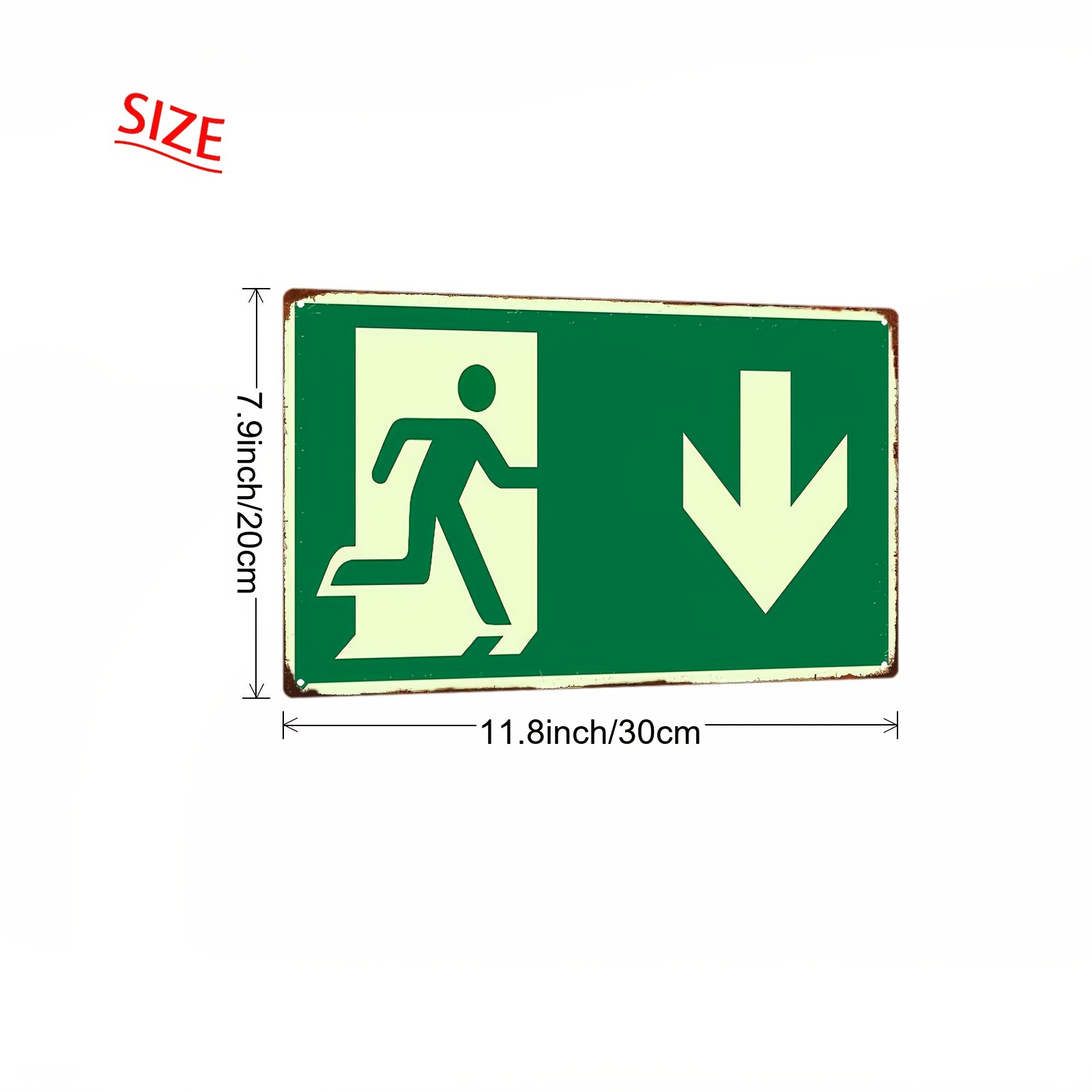 2D Vintage Metal Iron Sign | P - Emergency Exit Sign recension och pris