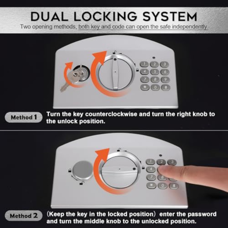 Portable Metal Safe Box with D - Fire Safe Document recension och pris