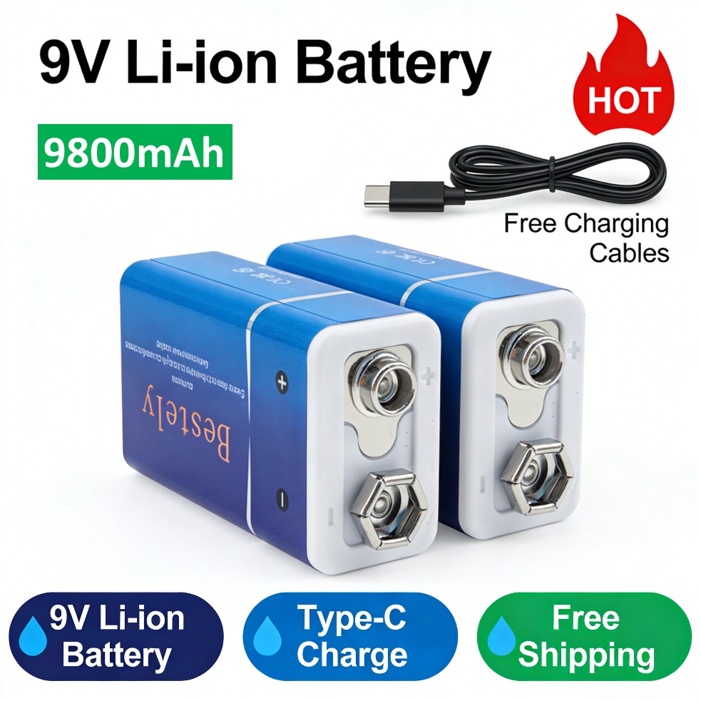 Rechargeable 9V Battery, 9800m - Smoke Detector Interconnected recension och pris