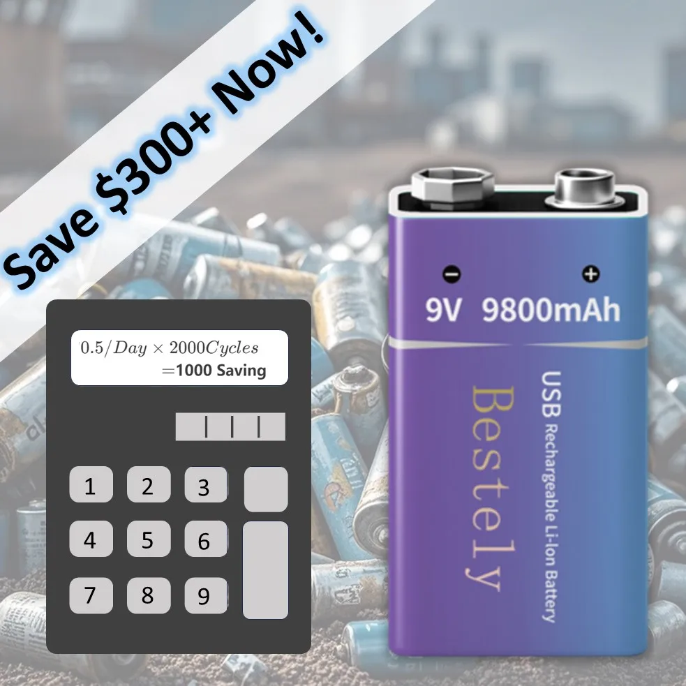 Rechargeable 9V Battery, 9800m - Smoke Detector Interconnected recension och pris