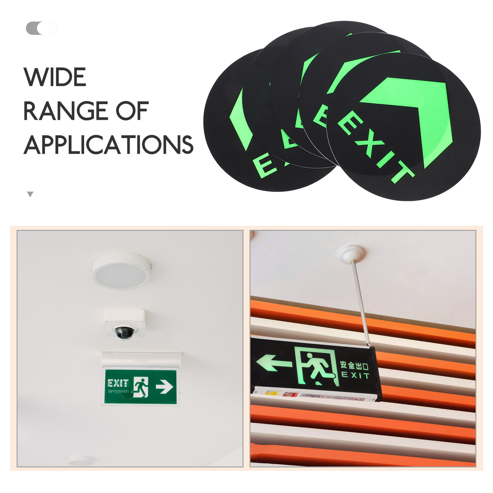 5Pcs Glow in The Dark Exit Sig - Emergency Exit Sign recension och pris