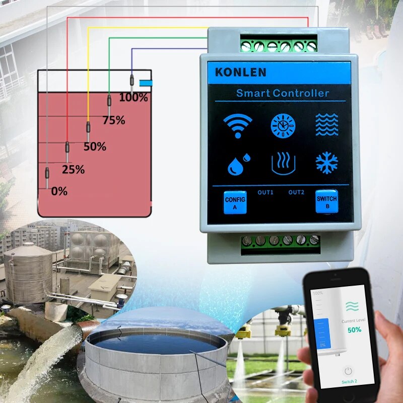 KONLEN Tuya Water Level Sensor - Water Alarm Sensor recension och pris