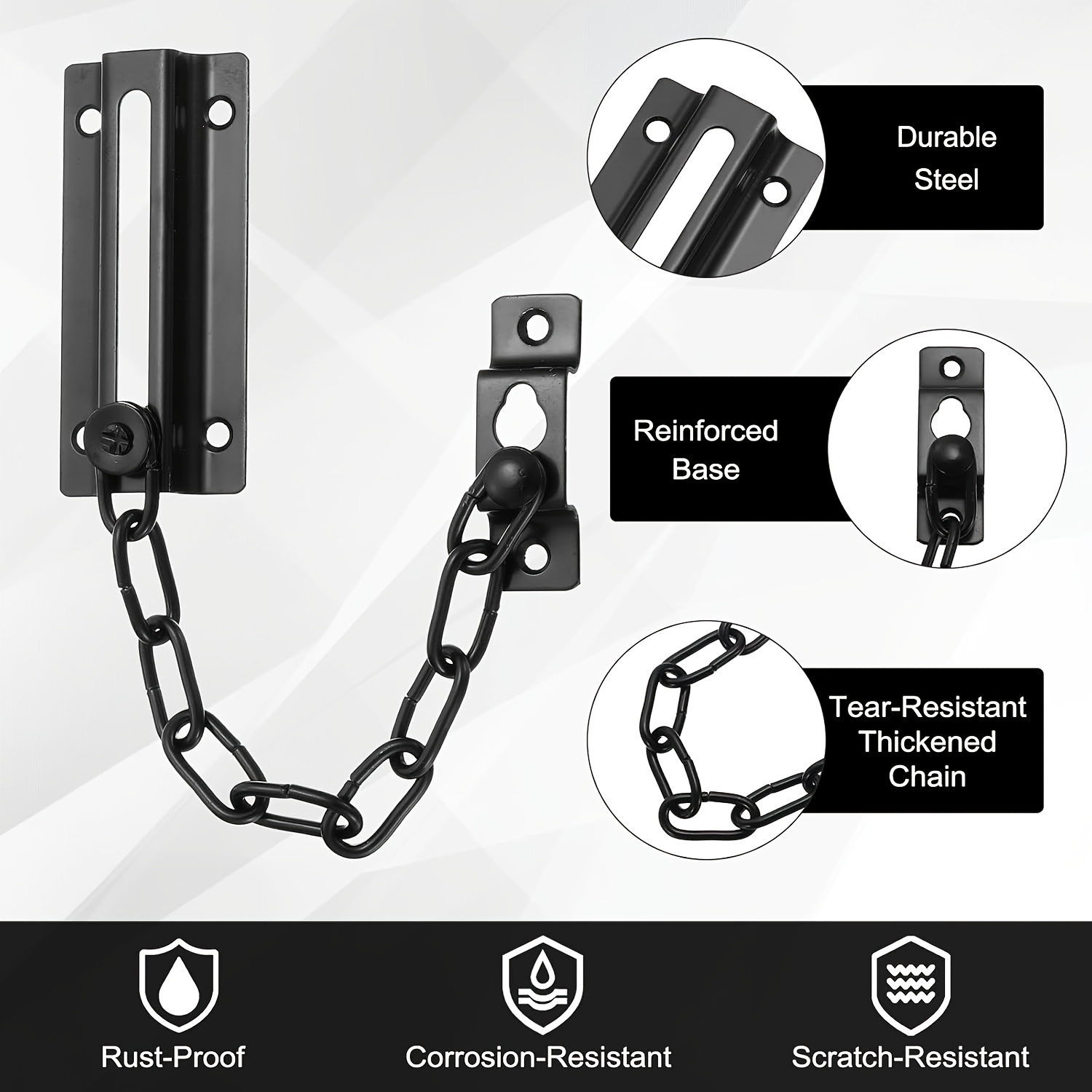 2 Pack Door Chain Lock Black,  - Security Chain Door recension och pris