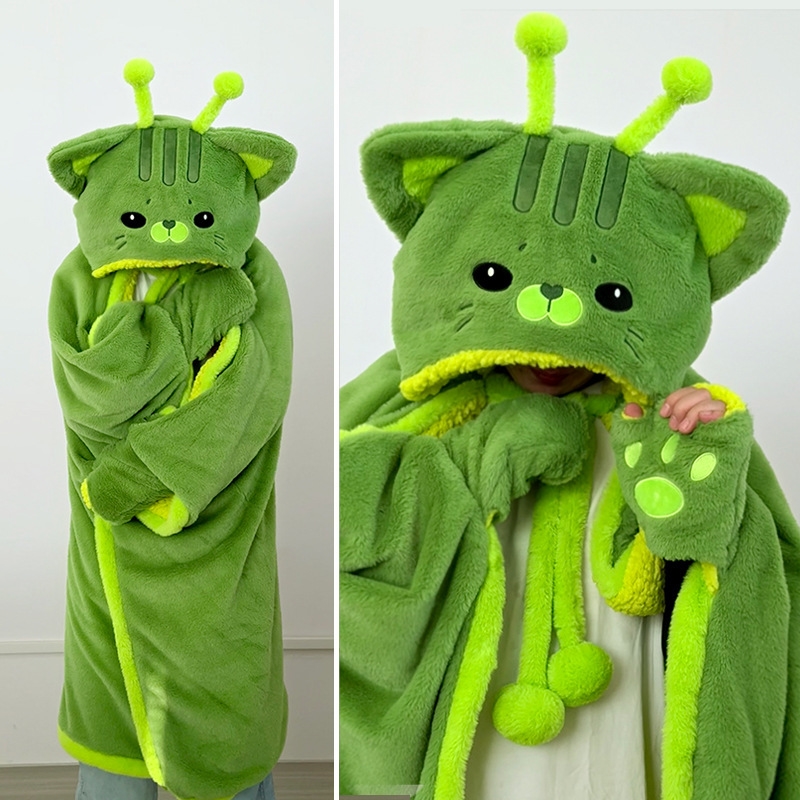 Cartoon Cute Alien Cat Hooded  - Fire Blanket Kitchen recension och pris