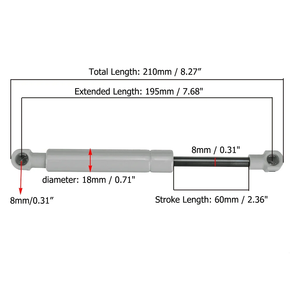 200-380N 195mm 8mm for RV Bed  - Window Lock Bar recension och pris