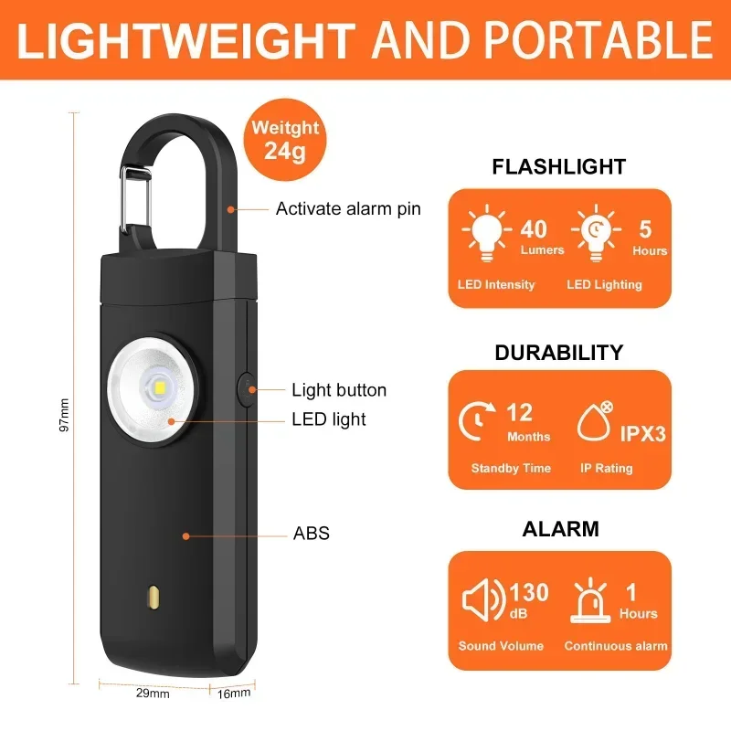Self Defense LED Flashlight US - Personal Alarm Keychain recension och pris