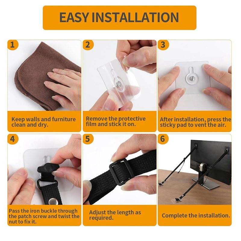 FULL-8 PCS TV Adjustable Safet - Earthquake Anchor Strap recension och pris