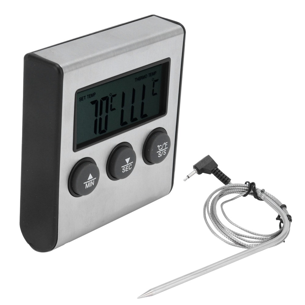 Silver Digital BBQ Meat Thermo - Pool Alarm Float recension och pris