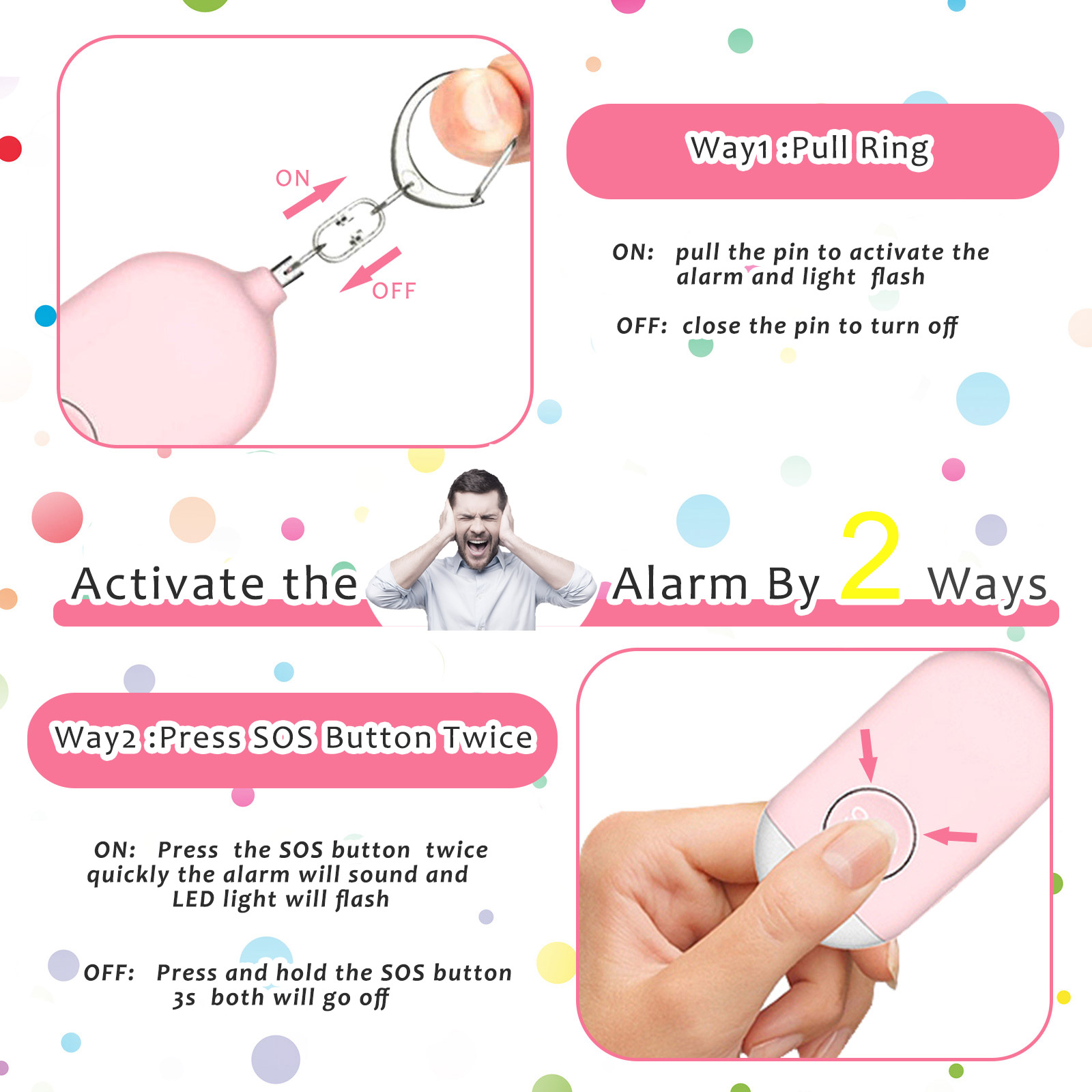 1pc Ultra-Loud 130DB Personal  - Personal Alarm Keychain recension och pris