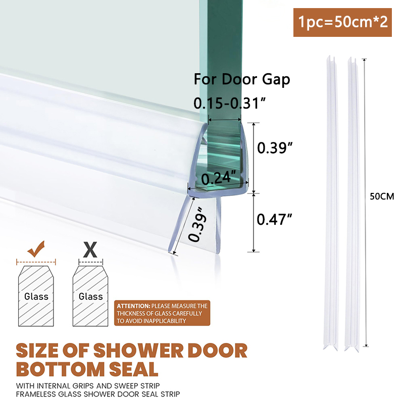 Shower Door Bottom Seal 4-6mm  - Window Lock Bar recension och pris