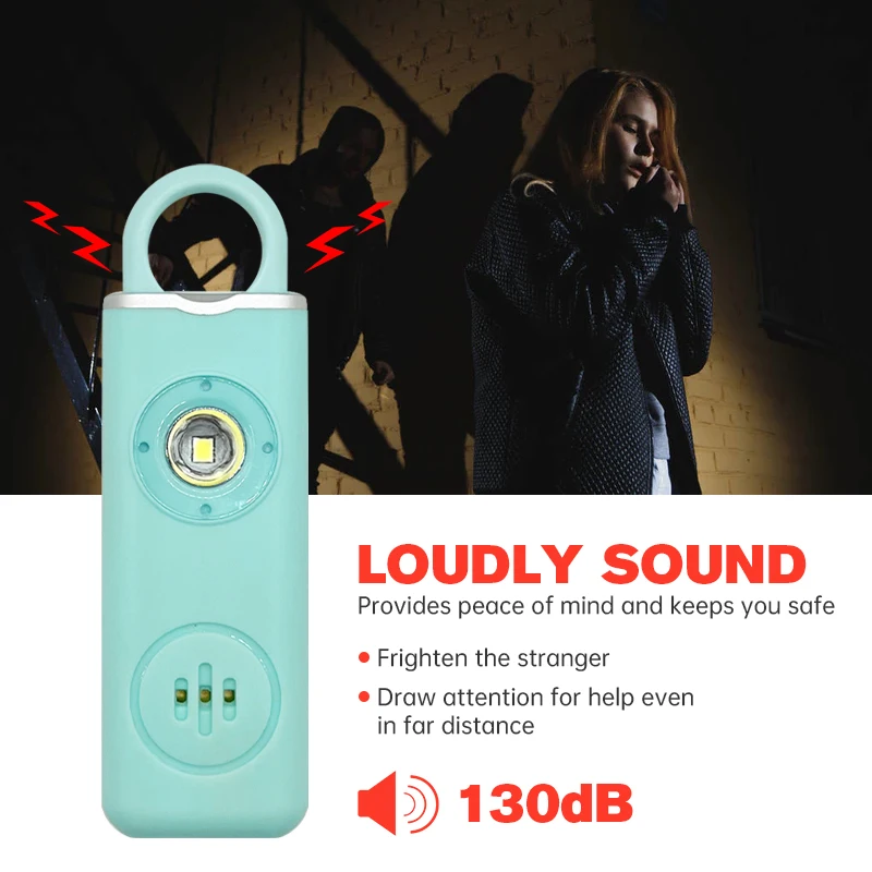130dB Rechargeable Personal Al - Personal Alarm Keychain recension och pris