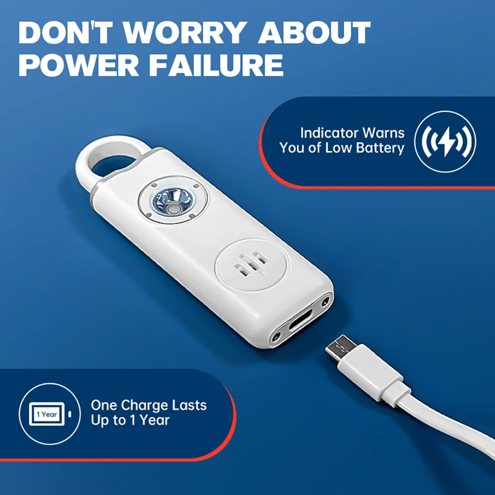 130dB Rechargeable Personal Al - Personal Alarm Keychain recension och pris