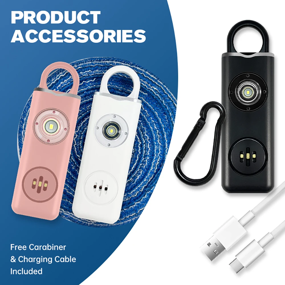 130dB Rechargeable Personal Al - Personal Alarm Keychain recension och pris