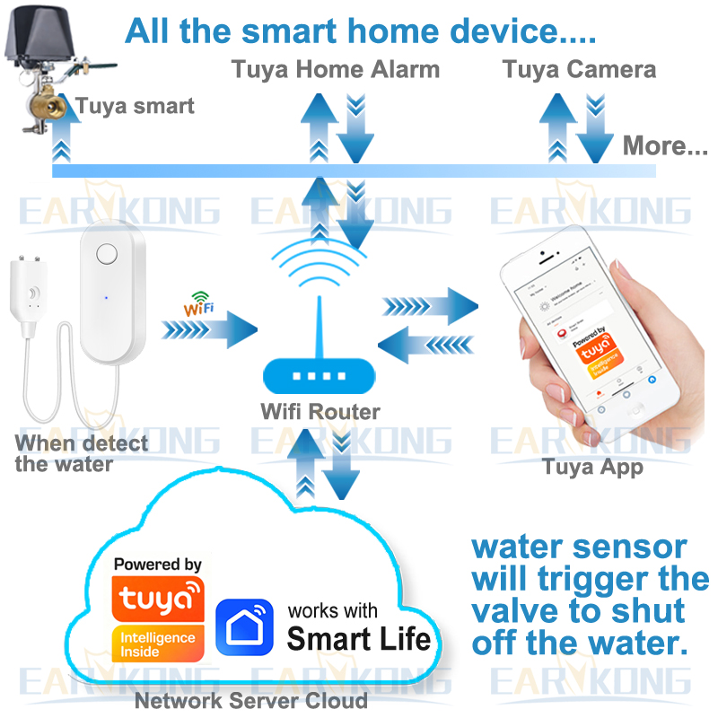 Tuya WiFi Smart Water Leak Sen - Water Alarm Sensor recension och pris