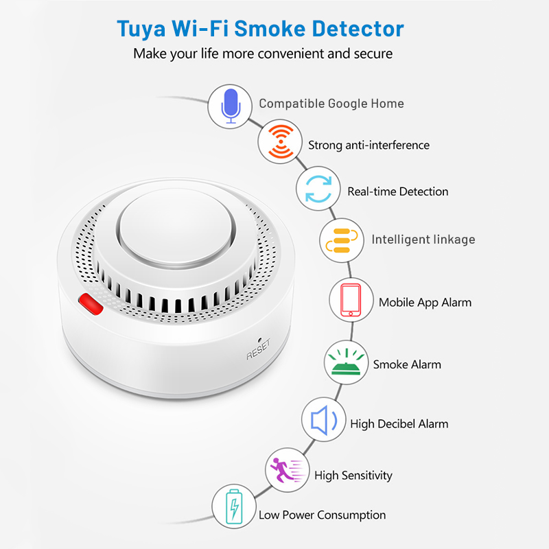 6Pack Tuya WiFi Smart Smoke Se - Smoke Detector Interconnected recension och pris