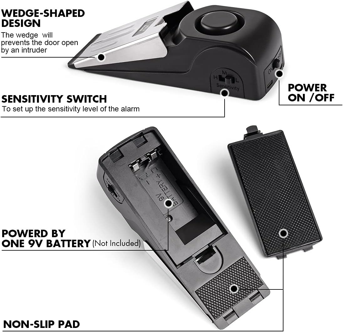 1/2Pcs Portable Travel 120 DB  - Door Stop Alarm recension och pris