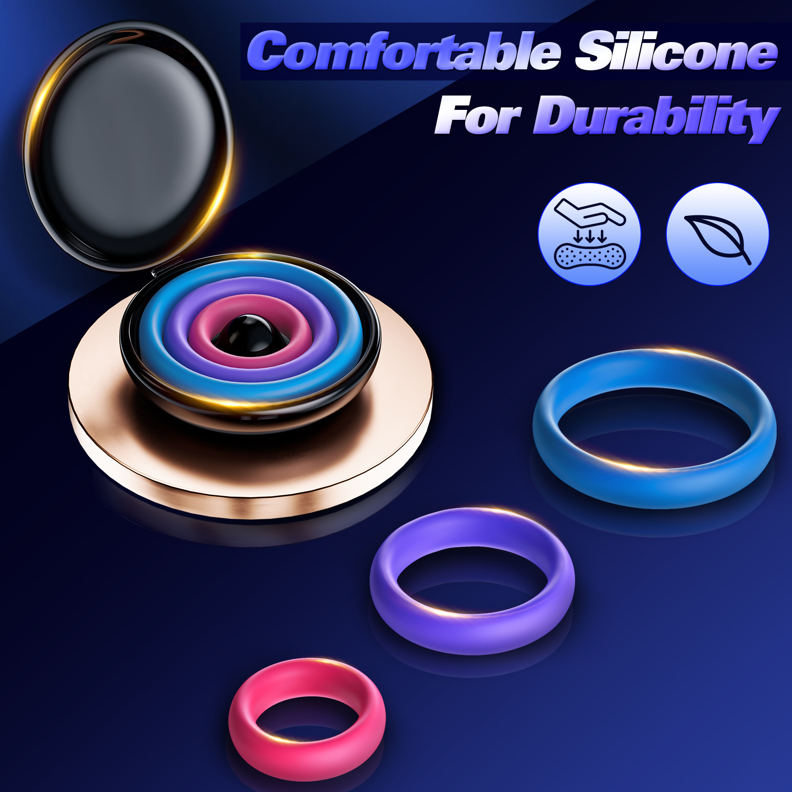 3pcs Silicone Cock Ring With P - Medicine Cabinet Lock recension och pris